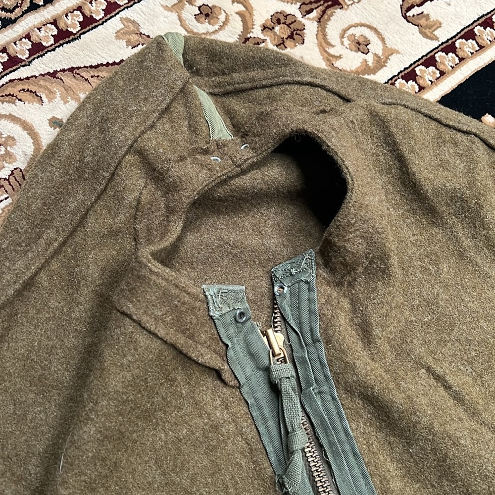World War II US Army Wool Sleeping Bag Green Dated 1945 Mummy Military VTG - Picture 5 of 14